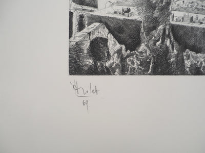 Yves MILET : L'arbre du village, Gravure originale (photo de détail 2) - Crédit photo : Galerie Art.Paris
