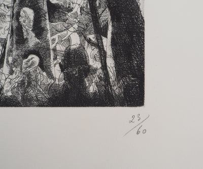 Yves MILET : L'arbre du village, Gravure originale (photo de détail 5) - Crédit photo : Galerie Art.Paris