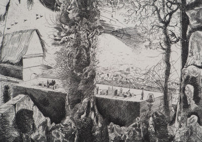 Yves MILET : L'arbre du village, Gravure originale (photo de détail 6) - Crédit photo : Galerie Art.Paris