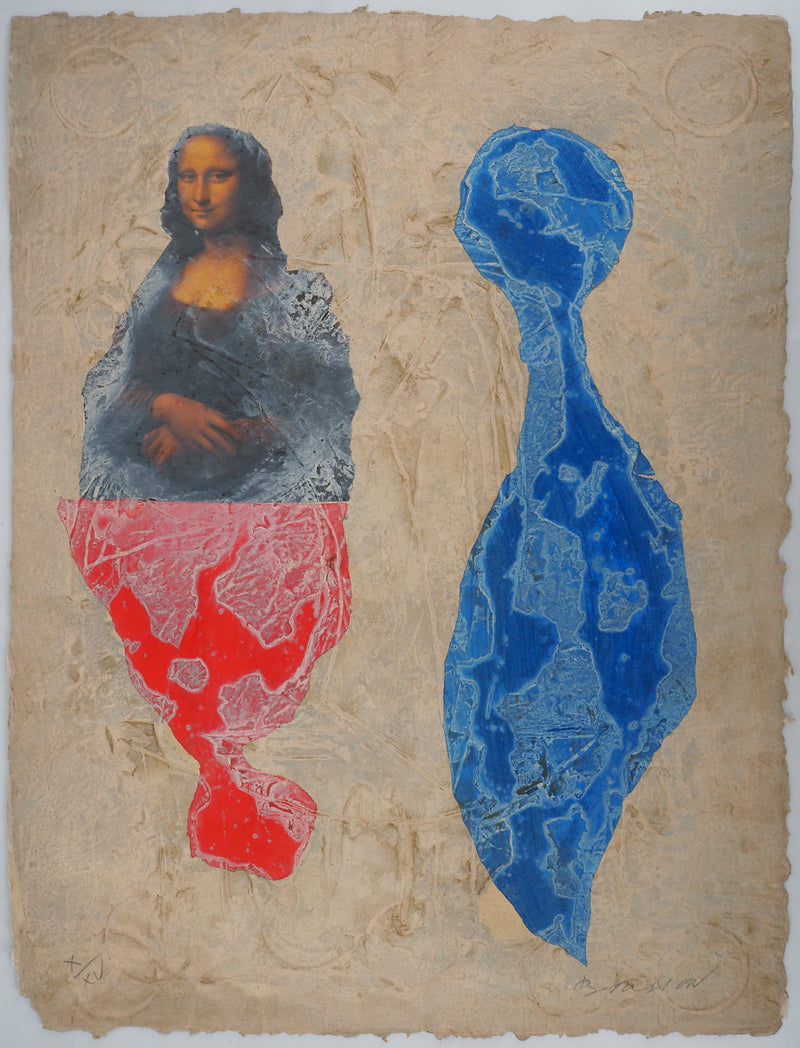Pierre-Marie BRISSON : Mona Lisa, La Joconde rouge, Gravure originale (vue générale) - Crédit photo : Galerie Art.Paris