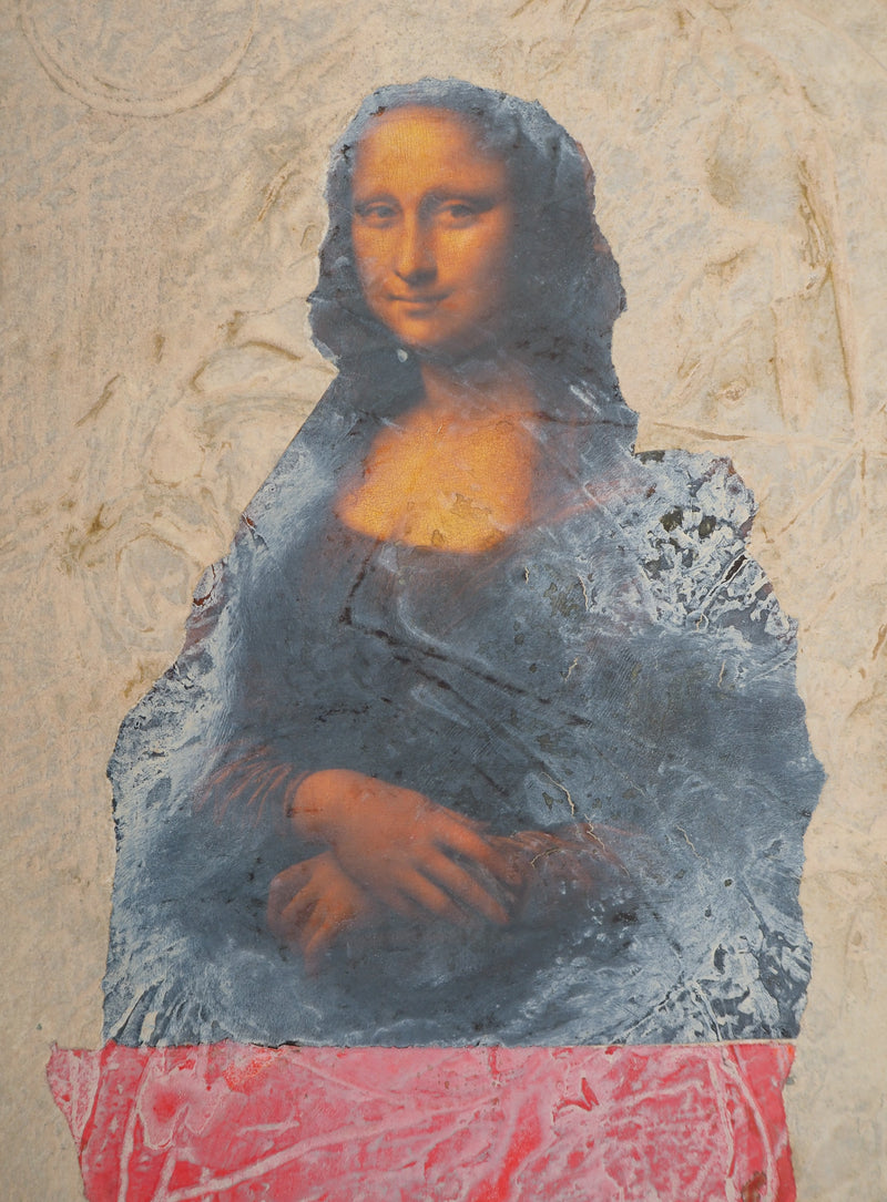 Pierre-Marie BRISSON : Mona Lisa, La Joconde rouge, Gravure originale (photo de détail 5) - Crédit photo : Galerie Art.Paris
