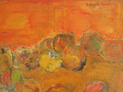 Pierre GARCIA-FONS : Hommage à Cézanne, les Pommes, Huile sur toile signée