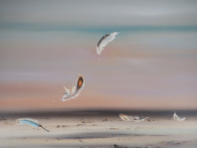 Bernard LOUEDIN : Légèreté, Plumes dans le vent, Tableau original (photo de détail 6) - Crédit photo : Galerie Art.Paris