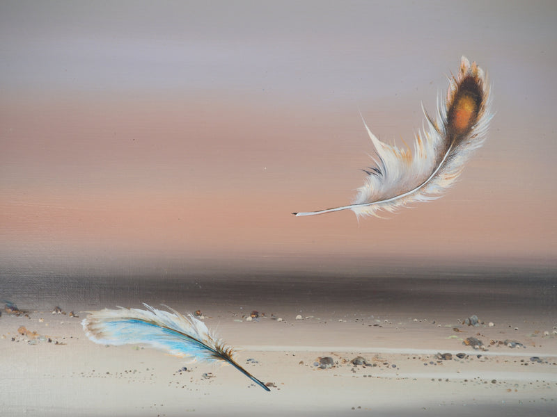 Bernard LOUEDIN : Légèreté, Plumes dans le vent, Tableau original (photo de détail 9) - Crédit photo : Galerie Art.Paris