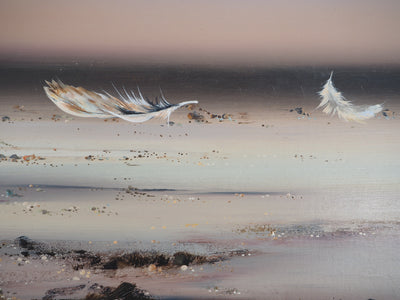 Bernard LOUEDIN : Légèreté, Plumes dans le vent, Tableau original (photo de détail 10) - Crédit photo : Galerie Art.Paris