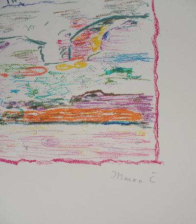 Marko CELEBONOVIC : Le pont des art, Lithographie originale (photo de détail 2) - Crédit photo : Galerie Art.Paris