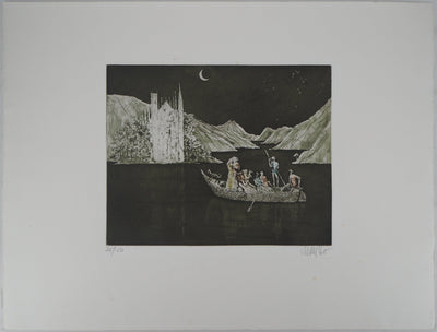 Lars BO : L'écho du lac, Gravure originale (photo de détail 3) - Crédit photo : Galerie Art.Paris