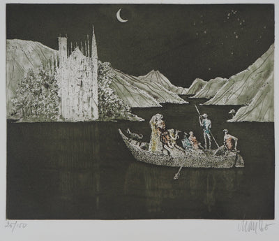 Lars BO : L'écho du lac, Gravure originale (vue générale) - Crédit photo : Galerie Art.Paris