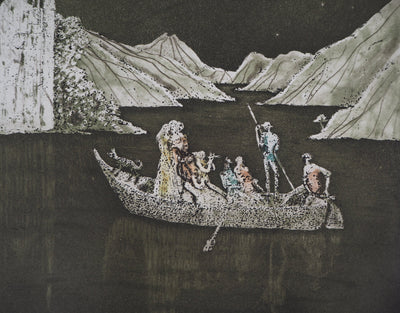 Lars BO : L'écho du lac, Gravure originale (photo de détail 4) - Crédit photo : Galerie Art.Paris