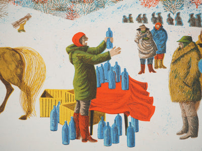 Sergio AGOSTINI : Scène d'hiver, Lithographie originale (photo de détail 4) - Crédit photo : Galerie Art.Paris