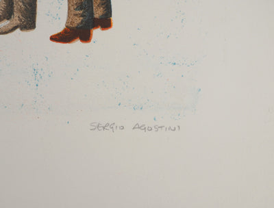 Sergio AGOSTINI : Scène d'hiver, Lithographie originale (photo de détail 2) - Crédit photo : Galerie Art.Paris