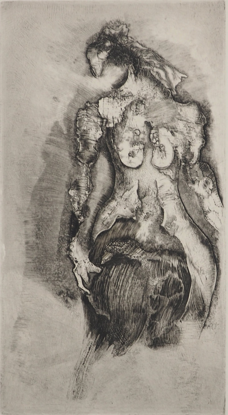 Roland SENECA : Figure féminine, Gravure originale (photo de détail 3) - Crédit photo : Galerie Art.Paris