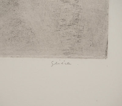Roland SENECA : Figure féminine, Gravure originale (photo de détail 2) - Crédit photo : Galerie Art.Paris
