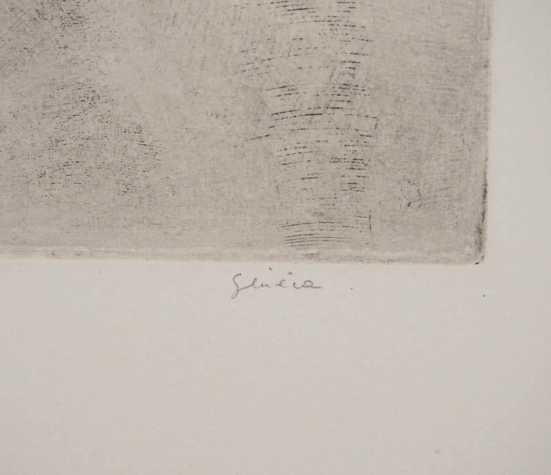 Roland SENECA : Figure féminine, Gravure originale (photo de détail 2) - Crédit photo : Galerie Art.Paris