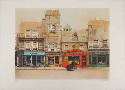 Maurice BERANGER : Petite rue parisienne, Lithographie originale (vue générale) - Crédit photo : Galerie Art.Paris