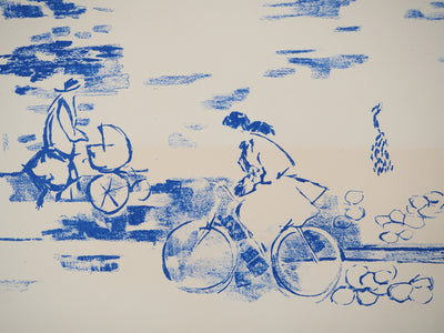 Emilio GRAU SALA : Promenade sur le port bleu, Lithographie originale (photo de détail 4) - Crédit photo : Galerie Art.Paris