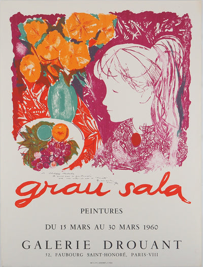 Emilio GRAU-SALA : Jeune fille au bouquet, Affiche originale (vue générale) - Crédit photo : Galerie Art.Paris