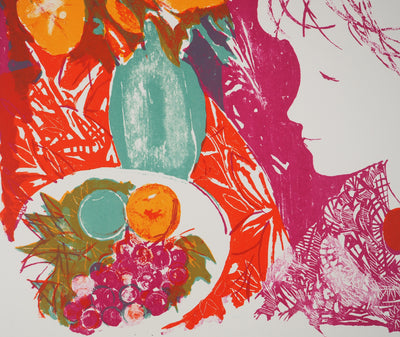 Emilio GRAU-SALA : Jeune fille au bouquet, Affiche originale (photo de détail 5) - Crédit photo : Galerie Art.Paris