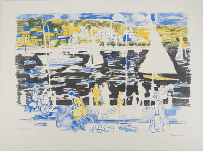 Emilio GRAU SALA : Matinée sur le port, Lithographie originale (vue générale) - Crédit photo : Galerie Art.Paris