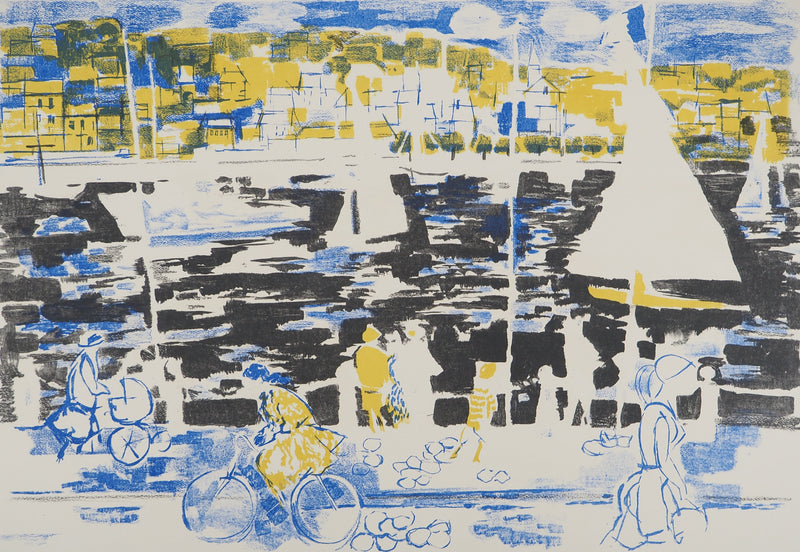 Emilio GRAU SALA : Matinée sur le port, Lithographie originale (photo de détail 3) - Crédit photo : Galerie Art.Paris