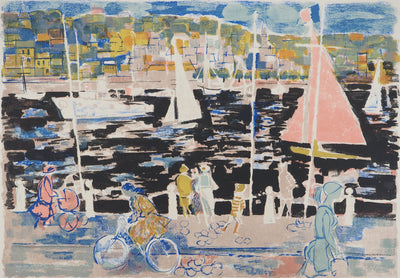 Emilio GRAU SALA : Après-midi sur le port,, Lithographie originale (photo de détail 3) - Crédit photo : Galerie Art.Paris