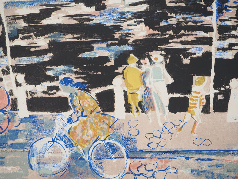 Emilio GRAU SALA : Après-midi sur le port,, Lithographie originale (photo de détail 4) - Crédit photo : Galerie Art.Paris