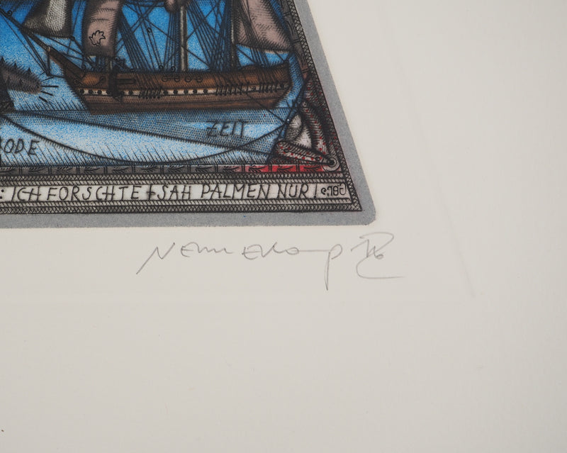 Johannes VENNEKAMP : Le tour du monde, Gravure originale (photo de détail 2) - Crédit photo : Galerie Art.Paris