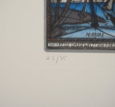 Johannes VENNEKAMP : Le tour du monde, Gravure originale (photo de détail 5) - Crédit photo : Galerie Art.Paris