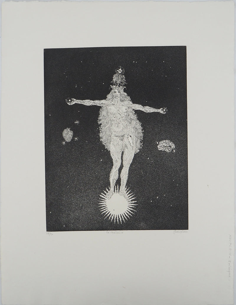 Jacques HOUPLAIN : Zodiaque : la balance, Gravure originale (vue générale) - Crédit photo : Galerie Art.Paris
