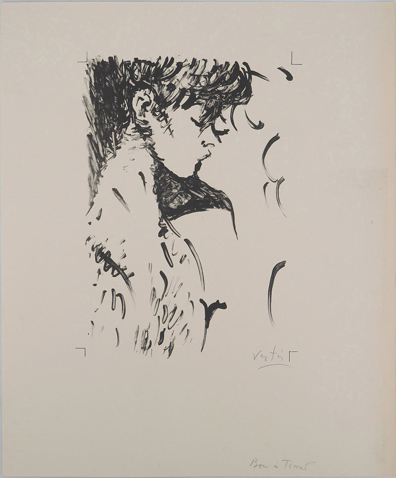 Marcel VERTES : Le baiser, Lithographie originale (vue générale) - Crédit photo : Galerie Art.Paris