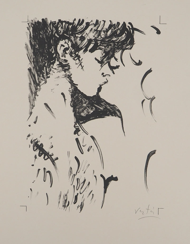 Marcel VERTES : Le baiser, Lithographie originale (photo de détail 3) - Crédit photo : Galerie Art.Paris