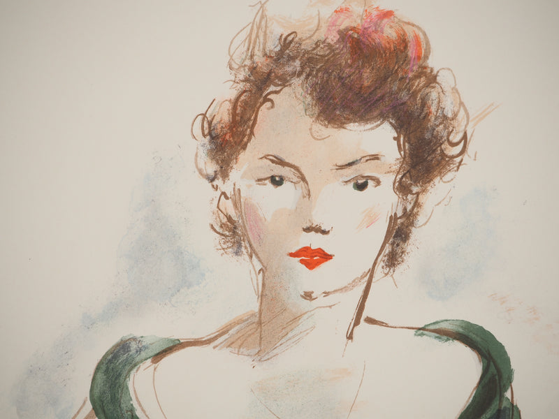 André DIGNIMONT : Femme au rouge à lèvre, Lithographie originale (photo de détail 4) - Crédit photo : Galerie Art.Paris