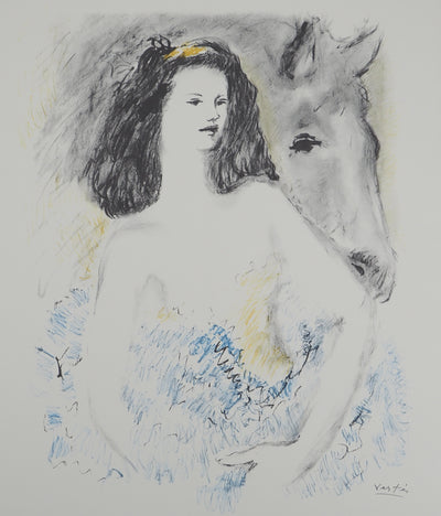 Marcel VERTES : La jeune fille et son cheval, Lithographie originale (photo de détail 3) - Crédit photo : Galerie Art.Paris