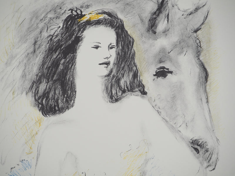 Marcel VERTES : La jeune fille et son cheval, Lithographie originale (photo de détail 4) - Crédit photo : Galerie Art.Paris