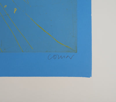 Pierre COLLIN : L'atelier à Conleau en bleu, 1er état, 2e version, Gravure originale (photo de détail 6) - Crédit photo : Galerie Art.Paris