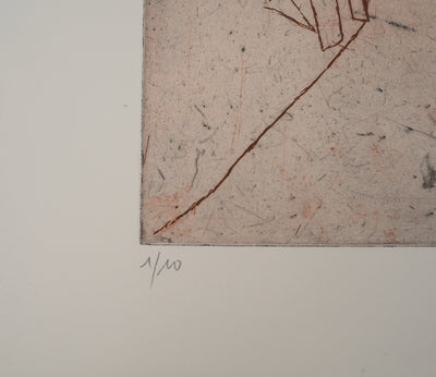 Pierre COLLIN : L'atelier à Conleau, 1er état, 2e version, Gravure originale (photo de détail 6) - Crédit photo : Galerie Art.Paris