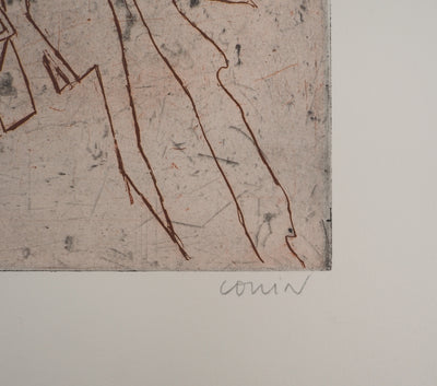 Pierre COLLIN : L'atelier à Conleau, 1er état, 2e version, Gravure originale (photo de détail 2) - Crédit photo : Galerie Art.Paris