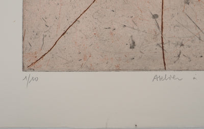 Pierre COLLIN : L'atelier à Conleau, 1er état, 2e version, Gravure originale (photo de détail 8) - Crédit photo : Galerie Art.Paris