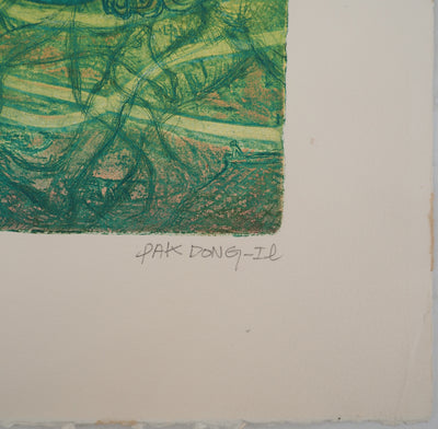 PAK DONG-IL : L'amour est une rêverie, Gravure originale (photo de détail 2) - Crédit photo : Galerie Art.Paris