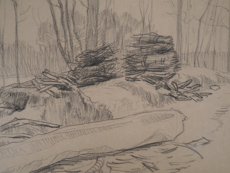 Léopold Franz KOWALSKI : Paysage, c, Dessin original (photo de détail 3) - Crédit photo : Galerie Art.Paris