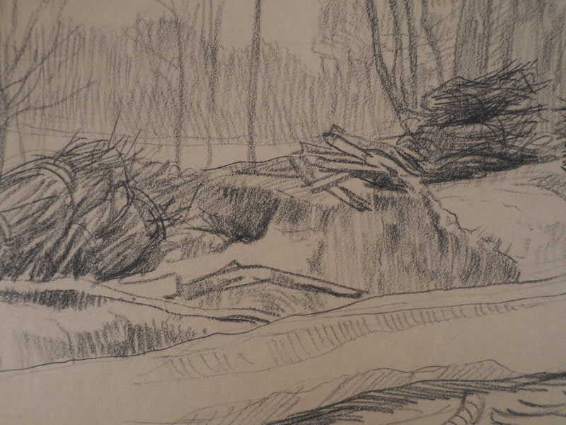 Léopold Franz KOWALSKI : Paysage, c, Dessin original (photo de détail 4) - Crédit photo : Galerie Art.Paris