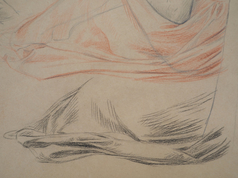 Léopold Franz KOWALSKI : La lecture, c, Dessin original (photo de détail 5) - Crédit photo : Galerie Art.Paris
