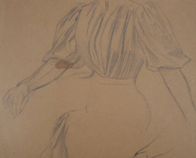 Léopold Franz KOWALSKI : Drapé d'un bustier de robe, c, Dessin original (photo de détail 3) - Crédit photo : Galerie Art.Paris