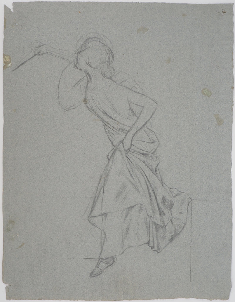 Léopold Franz KOWALSKI : Dame en robe, c, Dessin original (vue générale) - Crédit photo : Galerie Art.Paris