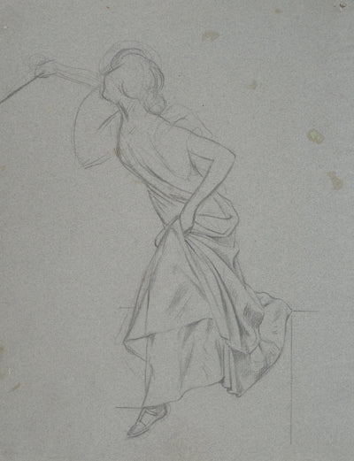 Léopold Franz KOWALSKI : Dame en robe, c, Dessin original (photo de détail 2) - Crédit photo : Galerie Art.Paris