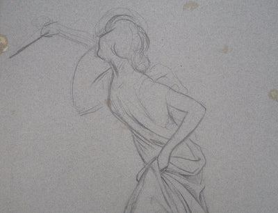 Léopold Franz KOWALSKI : Dame en robe, c, Dessin original (photo de détail 3) - Crédit photo : Galerie Art.Paris