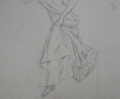 Léopold Franz KOWALSKI : Dame en robe, c, Dessin original (photo de détail 4) - Crédit photo : Galerie Art.Paris