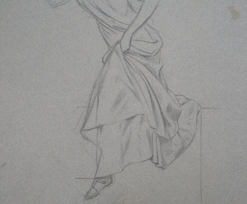 Léopold Franz KOWALSKI : Dame en robe, c, Dessin original (photo de détail 4) - Crédit photo : Galerie Art.Paris