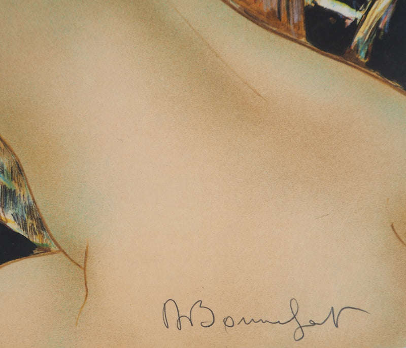 Alain BONNEFOIT : Ingénue sur un sofa, Lithographie originale (photo de détail 2) - Crédit photo : Galerie Art.Paris