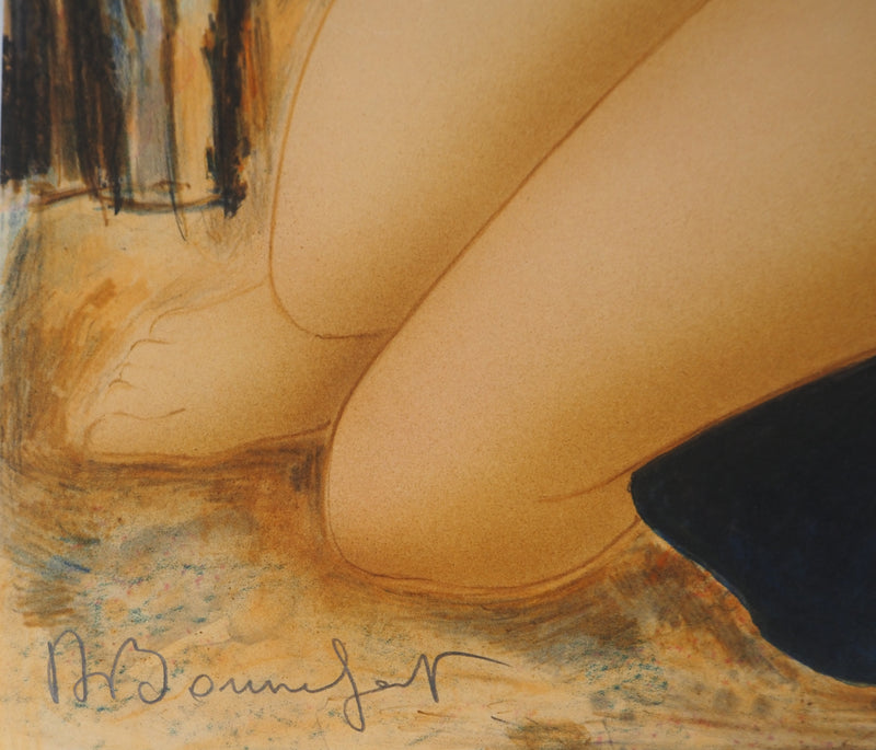 Alain BONNEFOIT : Attente mélancolique, Lithographie originale (photo de détail 3) - Crédit photo : Galerie Art.Paris